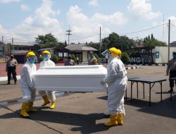Kapolres Pimpin Latihan Tata Cara Pemulasaraan dan Pemakanan Jenazah Korban Covid-19