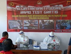 Polres Sumedang  Gelar Rapid Test Gratis di Terminal Ciakar
