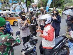 Dukung Percepatan Penanganan Covid-19, Polres Sumedang Lakukan Kampanye Penggunaan Masker