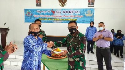 PNS TNI AD Kodim 0610 Sumedang Sambut HUT KORPRI Dengan Syukuran