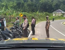 Polsek Jatigede Bubarkan Pengendara Yang Berkerumun di Lingkar Timur Jatigede