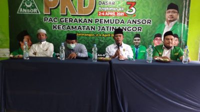 ANGGOTA PANSUS KPJ Herman Habibullah, S.Sos.I (tiga kiri) menghadiri PKD Pemuda Amsor Jatinangor, belum lama ini.