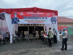 Hari Bhayangkara ke 75 Polres Sumedang Gelar Donor Darah