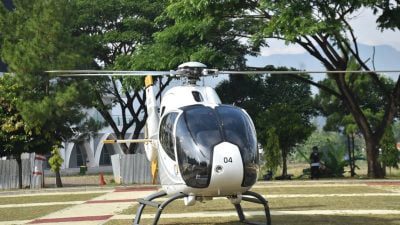 Naik Helikopter, Komandan Wing 8 Lanud Kalijati Subang Kunjungi Pemkab Sumedang