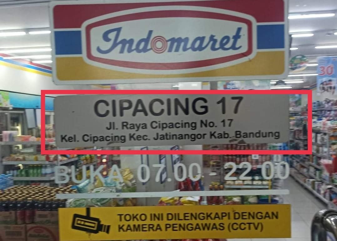 Minimarket salah tulis alamat