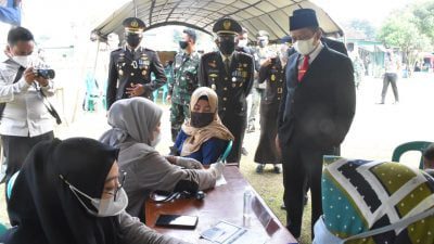 Peringati HUT TNI ke 76, Kodim 0610 Sumedang Gelar Vaksinasi Massal