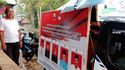 Panitia Pilkades Desa Situraja Utara Woro-woro dengan Mobil Keliling