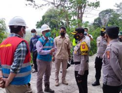 Kapolres Pantau Jalan Amblas di Dusun Kadu Desa Kadujaya Kecamatan Jatigede