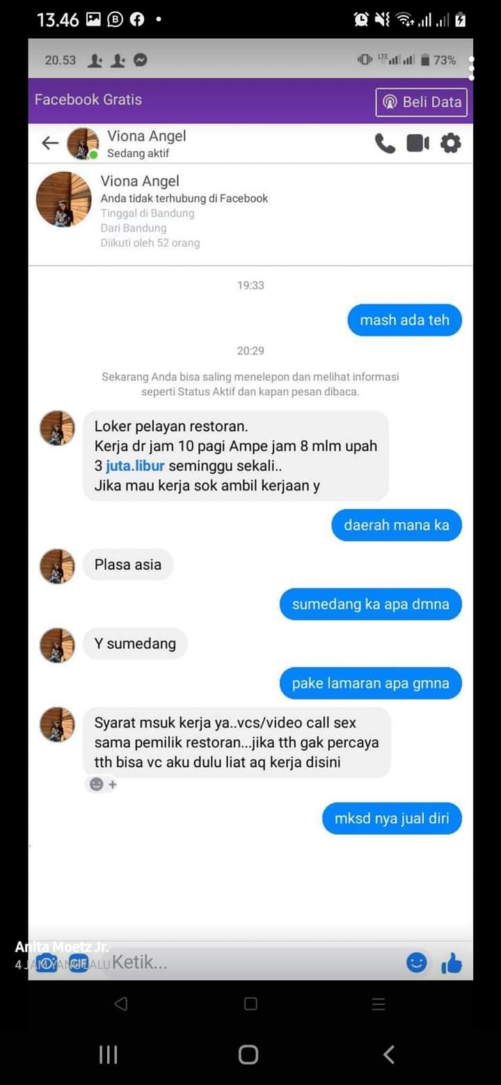Screenshot percakapan Low