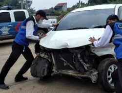 Laka Tunggal Kembali Terjadi di Ruas Tol Cisumdawu Dekat Pintu Tol Pamulihan Sumedang