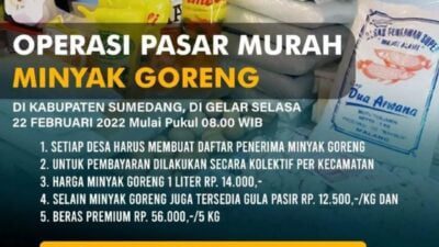 Ribuan Liter Minyak Goreng Bakal Didistribusikan di Kecamatan Situraja