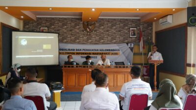 Sosialisasi dan Penguatan Kelembagaan KIM di Aula Kecamatan Jatinunggal pada Rabu 23 Maret 2022 yang diikuti FKIM 4 Kecamatan yaitu Kecamatan Jatinunggal