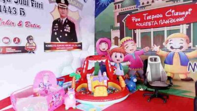 Polisi Hadirkan Area Bermain Anak di Pos Layanan Jalur Mudik Selatan