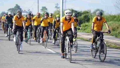 Polresta Bandung Gelar Fun Bike Bersama TNI Sambut HUT Bhayangkara ke-76