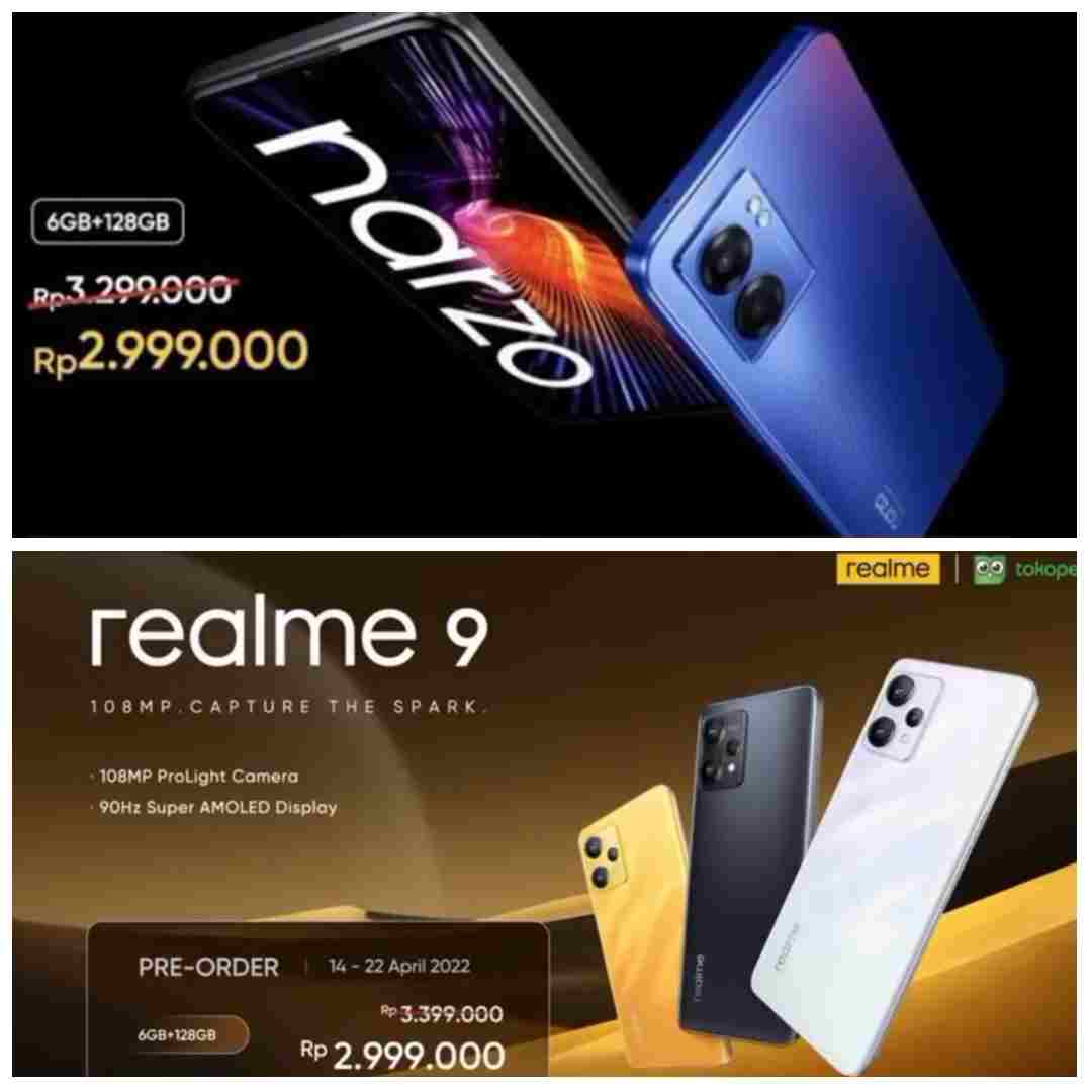 Realme Narzo 50 5G dan Realme 9 Resmi Rilis di Indonesia