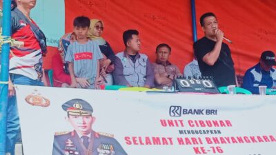 Peringati HUT Bhayangkara, Polsek Rancakalong Gelar Turnamen Bola Volly