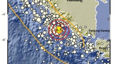 Gempa Magnitudo 6,5 Guncang Bengkulu
