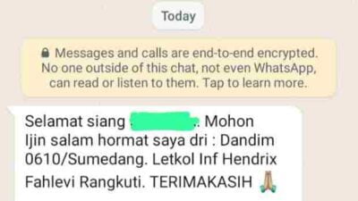 WA Mengatasnamakan Dandim