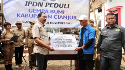 IPDN Salurkan Bantuan Untuk Korban Gempa di Desa Cibulakan Cugenang Cianjur