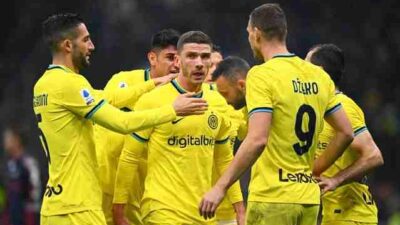 Hasil Pertandingan Seri A Pekan ke 14: Inter Milan Bantai Bologna 6-1