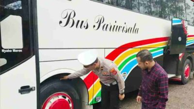 Pastikan Kelaikan Kendaraan, Bus dan Angkutan Umum di Ciwidey Diperiksa