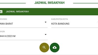 Jadwal imsakiyah Bandung 2023