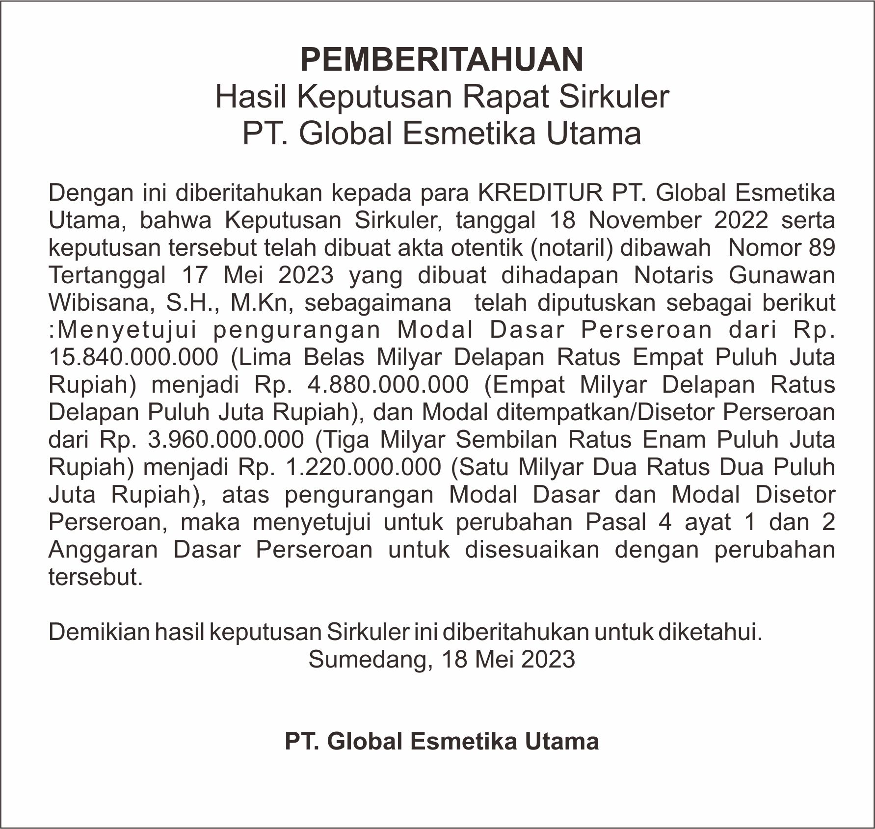 PT. Global Esmetika Utama