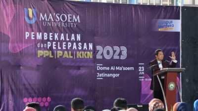 766 Mahasiswa Ma’soem University Dilepas Dalam Acara PPL, PAL, dan KKN 2023