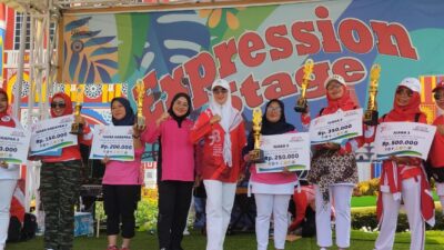 Sambut HUT RI, Ibu PKK Kec Jatinangor ini Gelar Lomba Senam Sumedang Simpati