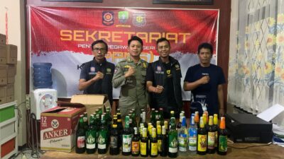 Puluhan Botol Minuman Beralkohol Disita Satpol PP Sumedang di Masa Tenang Pemilu 2024