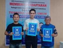 Dibuka Tanpa Mahar, Tiga Kandidat Ambil Formulir Bakal Calon Bupati di DPD PAN Sumedang