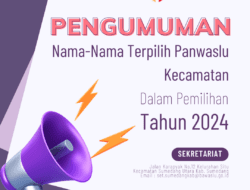 Ini Nama-Nama Yang Terpilih Panwaslu Kecamatan Dalam Pemilihan Tahun 2024