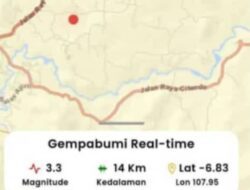 Gempa Magnitude 3,3 Getarkan Sumedang