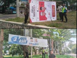 Bawaslu Sumedang Tertibkan APK di Area Terlarang