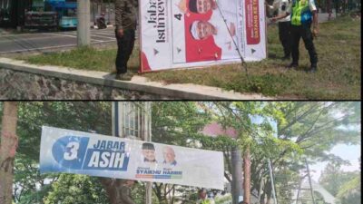 Bawaslu Sumedang Tertibkan APK di Area Terlarang