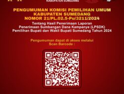 Laporan Penerimaan Sumbangan Dana Kampanye (LPSDK) tanggal 24 Oktober 2024