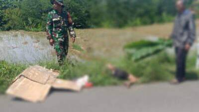 Sesosok Mayat Pria Ditemukan Tergeletak di Pinggir Jalan Hariang Sumedang