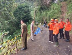 Cegah Korban, Petugas Pasang Garis Polisi di Jalan Bangbayang Situraja Sumedang