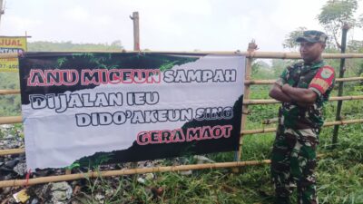 Kesal Warga Buang Sampah Sembarangan, Pemdes Cileles Pasang Spanduk Nyentrik