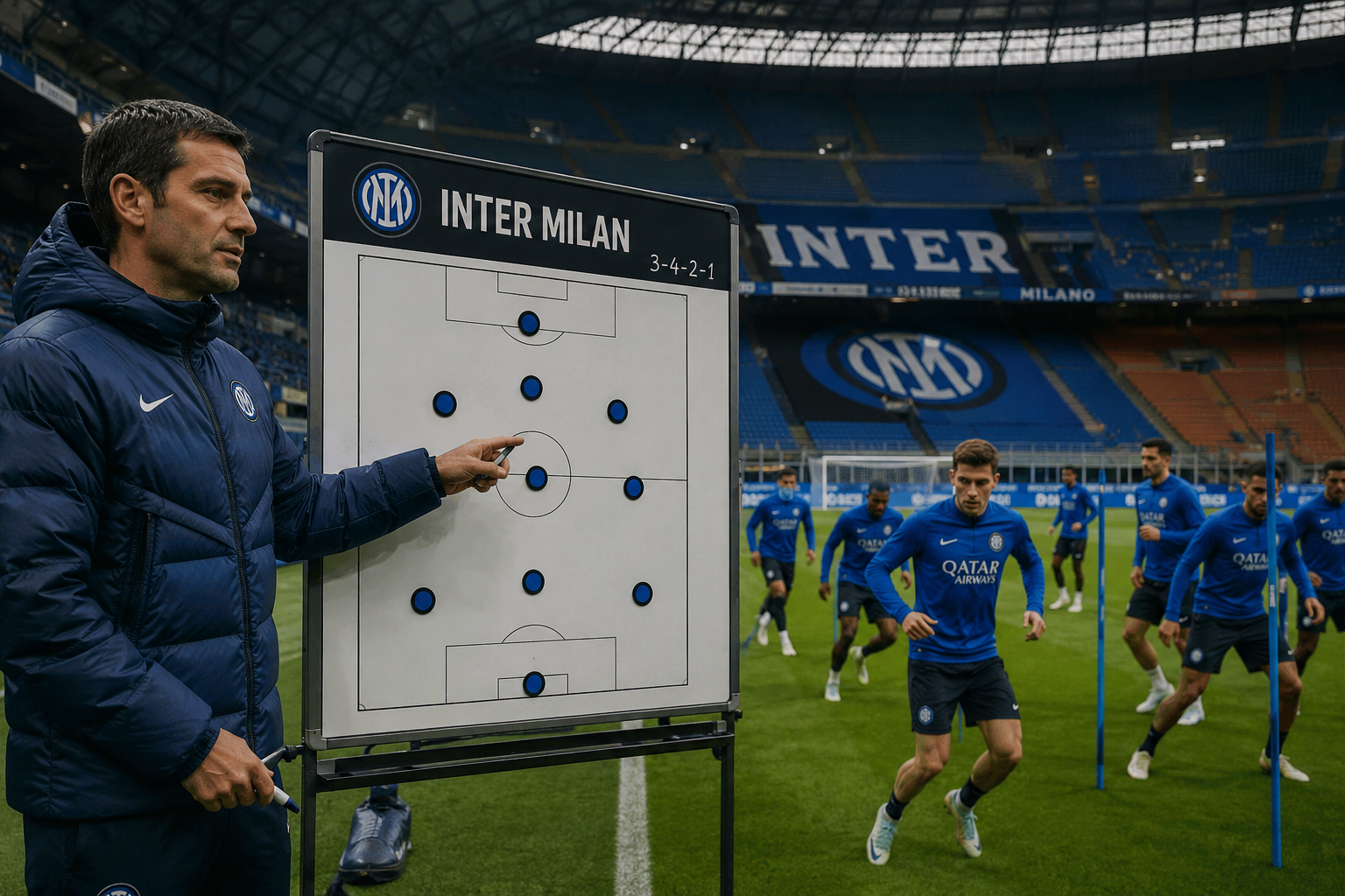 Ilustrasi Prediksi formasi Inter Milan era Cristian Chivu