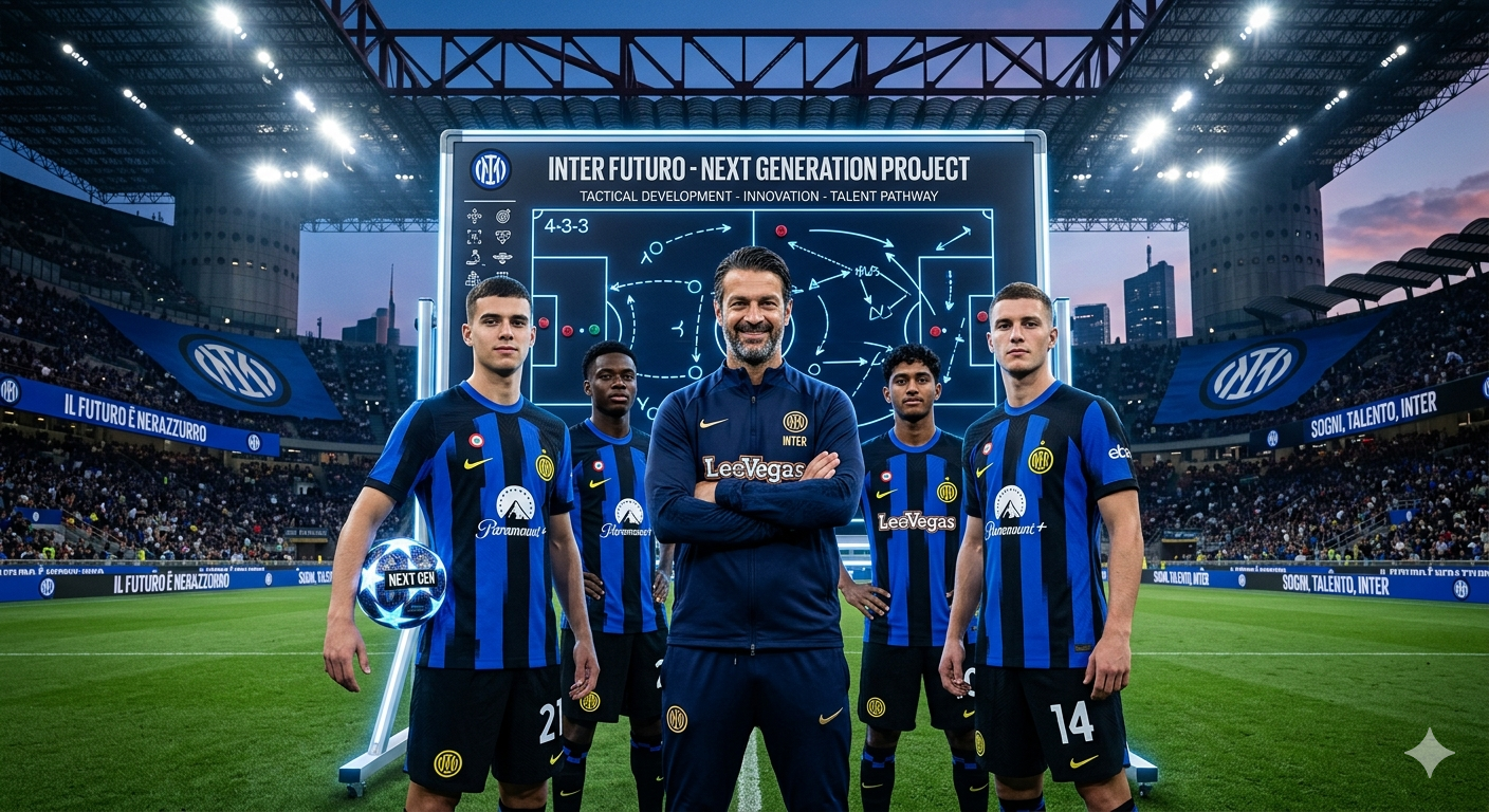 Ilustrasi Cristian Chivu bersama para pemain muda yang diproyeksikan menjadi senjata rahasia Inter Milan