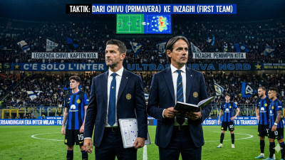 Ilustrasi Perbandingan Inter Milan era Cristian Chivu dan Simone Inzaghi