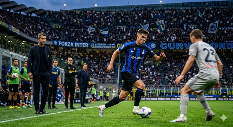 Ilustrasi Valentin Carboni saat membela Inter Milan dalam proyek regenerasi Cristian Chivu