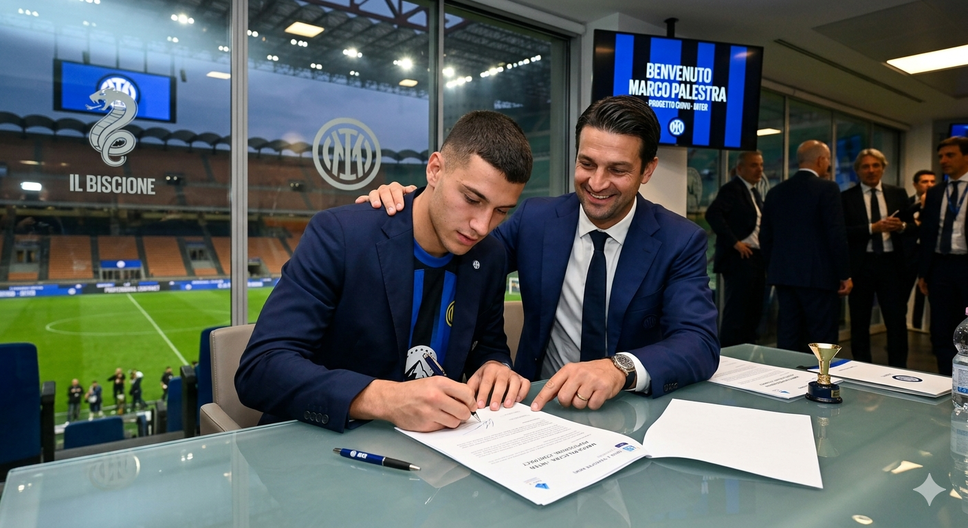 Ilustrasi Marco Palestra dalam proyek transfer Inter Milan era Cristian Chivu