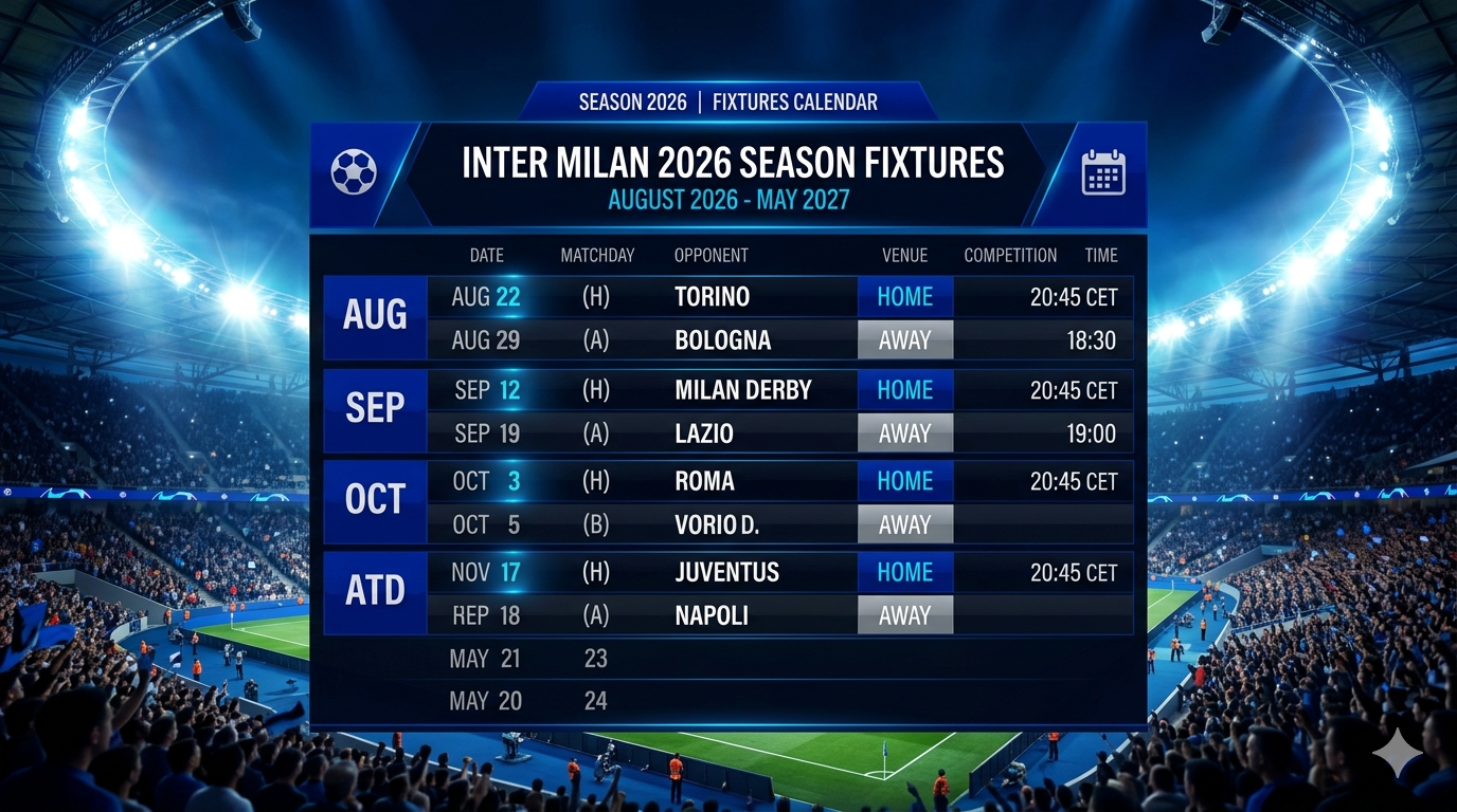 Jadwal Inter Milan 2026 lengkap Serie A dan Liga Champions