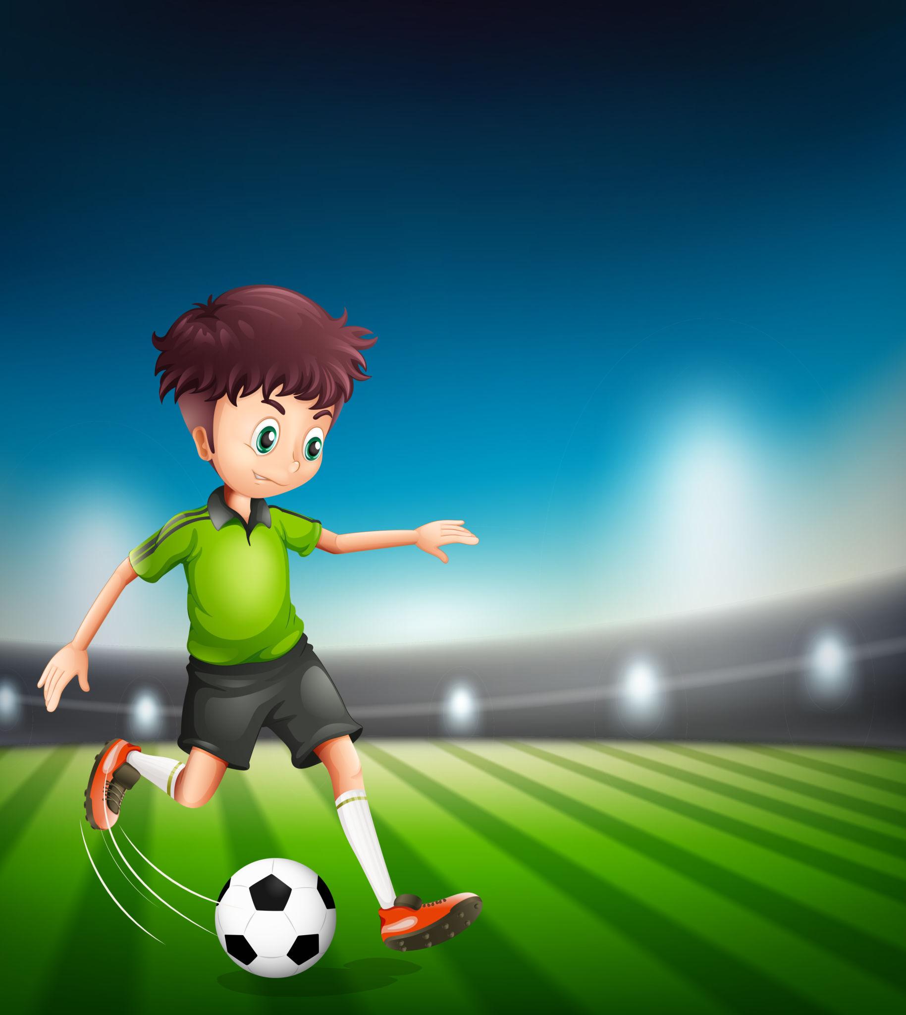 Ilustrasi striker muda dengan nuansa Inter Milan.
