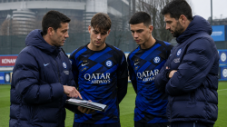 Ilustrasi Cristian Chivu memantau latihan Inter Milan bersama pemain muda dalam persiapan musim 2026 2027