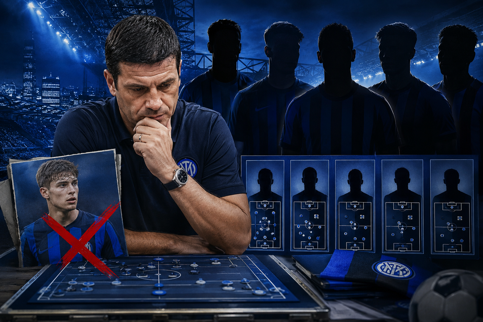 Ilustrasi Cristian Chivu mencari pengganti Marco Palestra untuk memperkuat lini belakang Inter Milan pada bursa transfer musim panas 2026.