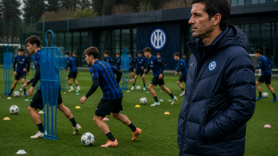 Ilustrasi Cristian Chivu mengawasi latihan pemain muda Akademi Inter Milan di Appiano Gentile.